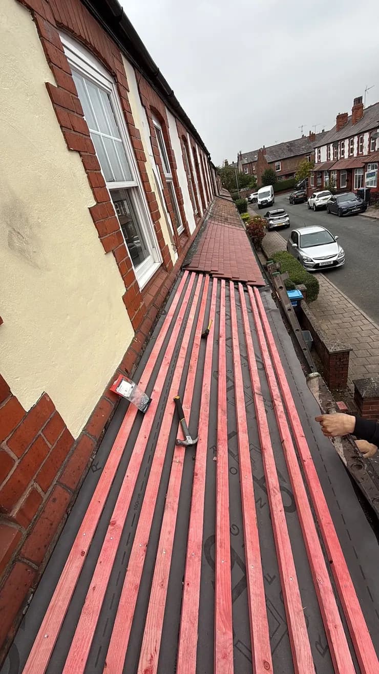 Storm damage repair, Wrexham, completed
