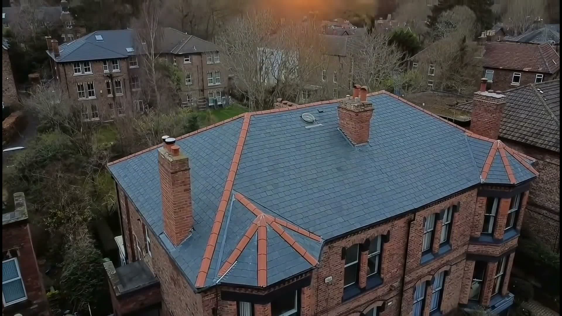 Stockholms Roofing completed slate roof on a period property in Merseyside